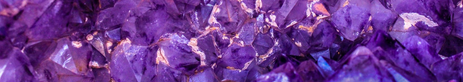 Banner for jewellery post showing a close up of purple gems